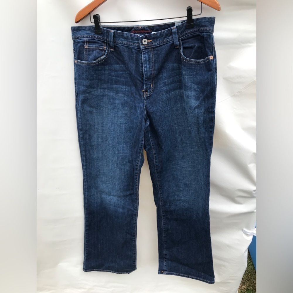 Eddie Bauer Jeans Womens 16R Bootcut High Rise Blue Denim